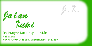 jolan kupi business card